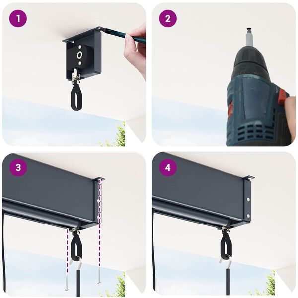 vidaXL Roletas Dryžuotas Antracitas 200 x 250 cm Audinys ir aliuminis