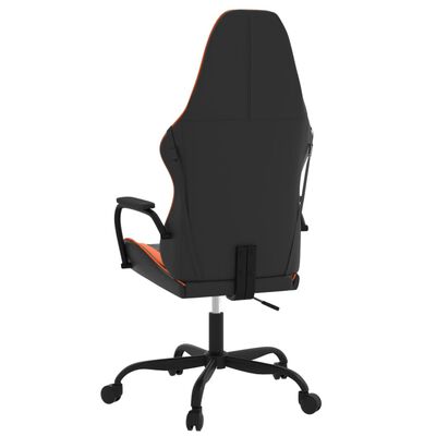 vidaXL Masažinė žaidimų kėdė, juoda ir oranžinė, dirbtinė oda