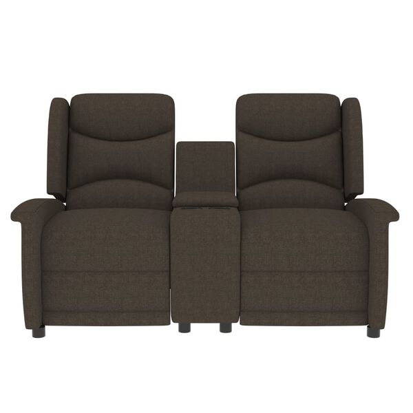 vidaXL Dvivietis atlošiamas masažinis krėslas, rudas