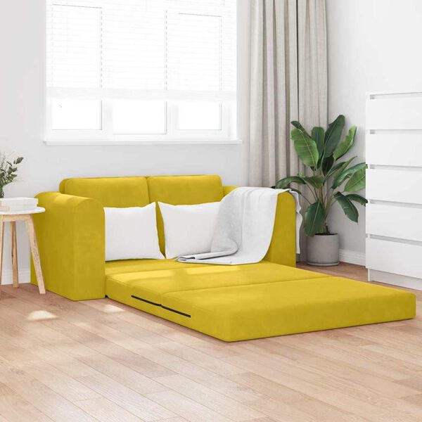 vidaXL Sofa lova 60cm Geltona Aksomas