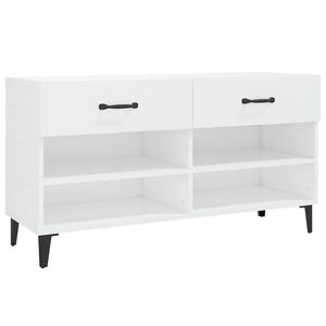 vidaXL Spintelė batams, balta, 102x35x55cm, apdirbta mediena, blizgi