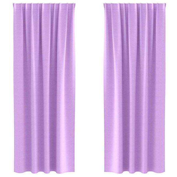 vidaXL Užuolaidos su žiedais, blokuojančios &scaron;viesą 2 pcs Violetinė