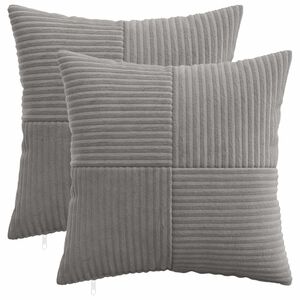 vidaXL Pagalvėlės užvalkalas 2 pcs ALMELO &Scaron;viesiai pilka 30 x 30 cm