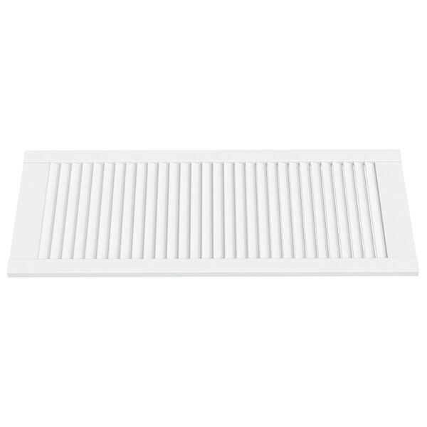 vidaXL Spintelės durelės, baltos, 99,3x39,4cm, pušis, žaliuzių dizaino
