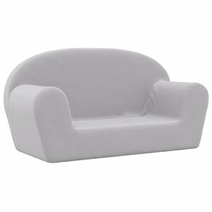 vidaXL Vaiki&scaron;ka dvivietė sofa, &scaron;viesiai pilka, mink&scaron;tas pliu&scaron;as