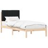 vidaXL Lovo rėmas su apmu&scaron;tu galvūgaliu Juodas 75 x 190 cm