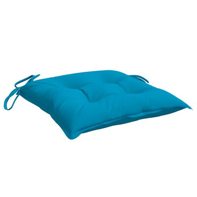 vidaXL Kėdės pagalvėlės, 2vnt., šviesiai mėlynos, 50x50x7cm, audinys