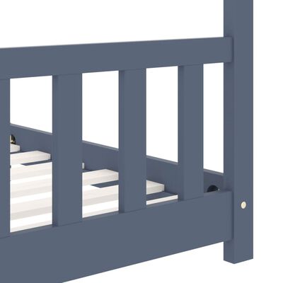vidaXL Vaikiškas lovos rėmas, pilkos spalvos, 90x200cm, pušies masyvas