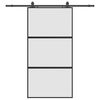vidaXL Stumdomos durys su įrangos rinkiniu, juodas, 102,5x205 cm