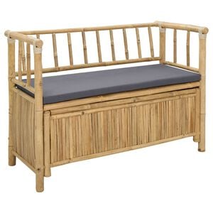 vidaXL Sodo Saugojimo Suolas 110 x 47 x 80 cm Bambukas Natūrali