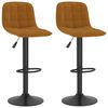 vidaXL Baro taburetės, 2vnt., rudos spalvos, aksomas