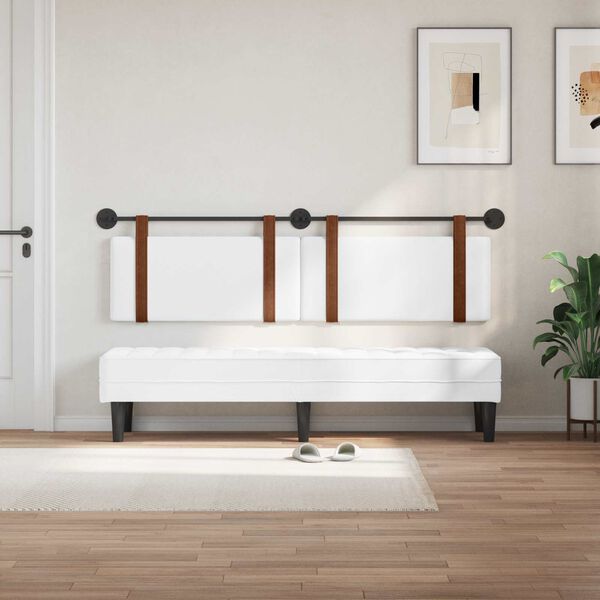 vidaXL Kabantysis galvūgalis Baltas 170 x 55 x 5 cm Antikinis PU