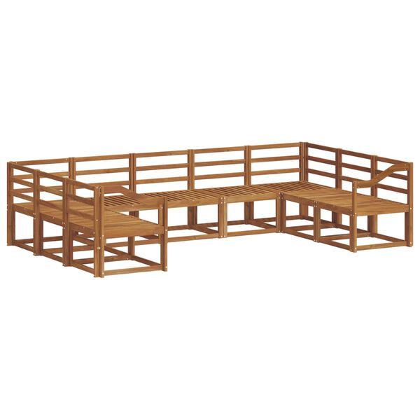 vidaXL Lauko sofos komplektas 9 pcs Natūrali Kietos akacijos mediena