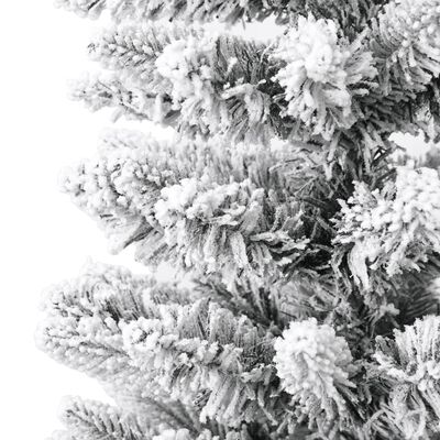 vidaXL Dirbtinė siaura Kalėdų eglutė su sniegu, 150cm, PVC ir PE