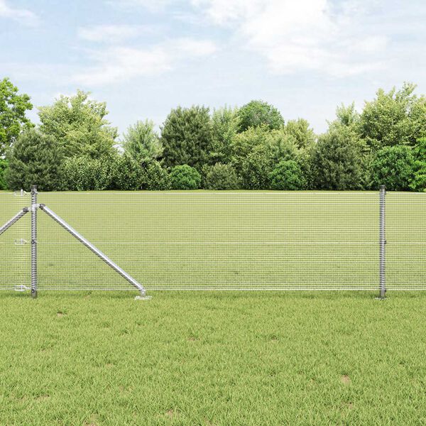 vidaXL Tvorelės stulpas Sidabro 10 x 0,4 m (12 x 12 mm tinklas)