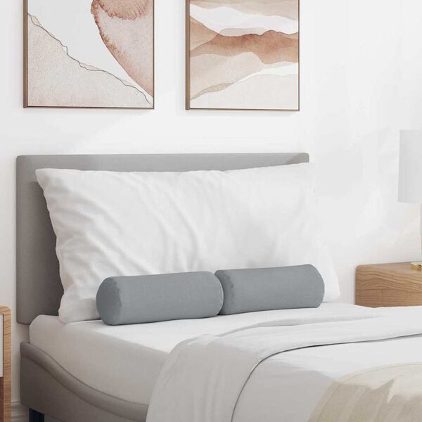 vidaXL Pagalvės 2 pcs &Scaron;viesiai pilka &Oslash; 15 x 40 cm audinys