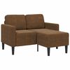 vidaXL Dvivietė sofa su &scaron;ezlongu, L formos, ruda, 125 cm, dirbtinė oda