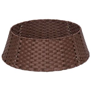 vidaXL Kalėdų Medžio Apykaklė Apvali Tamsiai rudas Skersmuo 45 x 22 cm