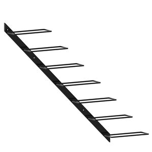 vidaXL Prie sienos montuojamas vyno laikiklis, juodas, metalas