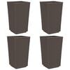 vidaXL Sodo loveliai, 4vnt., rudos spalvos, 32,5x32,5x57cm, PP