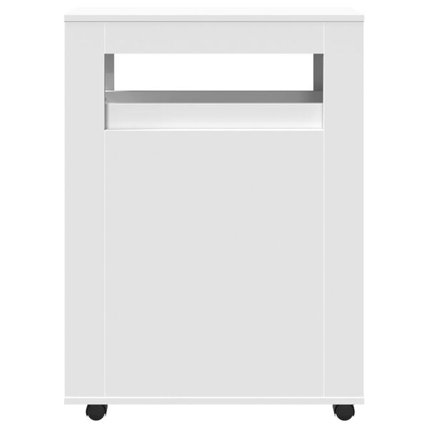 vidaXL Vonios kambario spintelė su ratukais, balta, apdirbta mediena