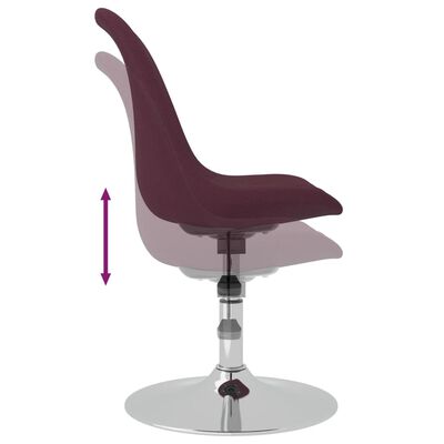 vidaXL Pasukamos valgomojo kėdės, 6vnt., violetinės spalvos, audinys