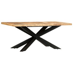 vidaXL Valgomojo stalas, 180x90x76cm, neapdorotas mango masyvas