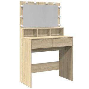 vidaXL Kosmetinis staliukas su LED, sonoma ąžuolo, 80x41x134,5cm
