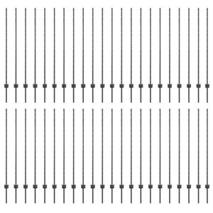 vidaXL Tvorelės stulpas 44 pcs Pilka 180 cm Plienas