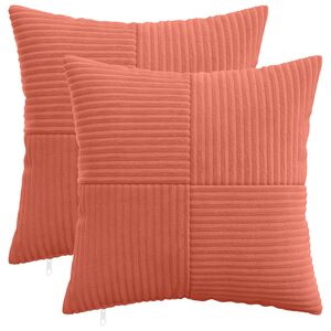 vidaXL Pagalvėlės užvalkalas 2 pcs ALMELO Raudona oranžinė 30 x 30 cm