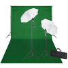 vidaXL Rinkinys fotostudijai, žalias fonas 600x300cm ir &scaron;viestuvai