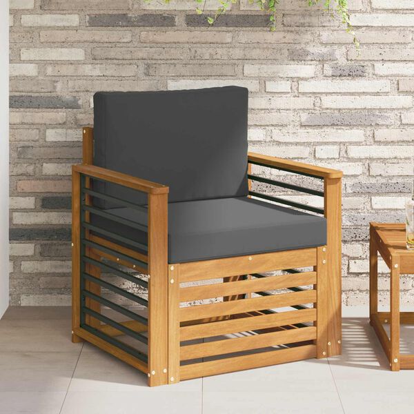 vidaXL Lauko sofos komplektas su pagalve Natūrali 71 x 63 x 73 cm