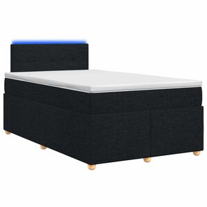 vidaXL Spyruoklinė lova su čiužiniu Juoda 120 x 190 cm Audinys