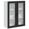 vidaXL Sieninis stiklinis kabinetas LUCCA Juoda 80 x 31 x 100 cm