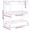vidaXL Virtuvės vežimėlis MONZA, 84x40x88,5cm, pu&scaron;ies medienos masyvas
