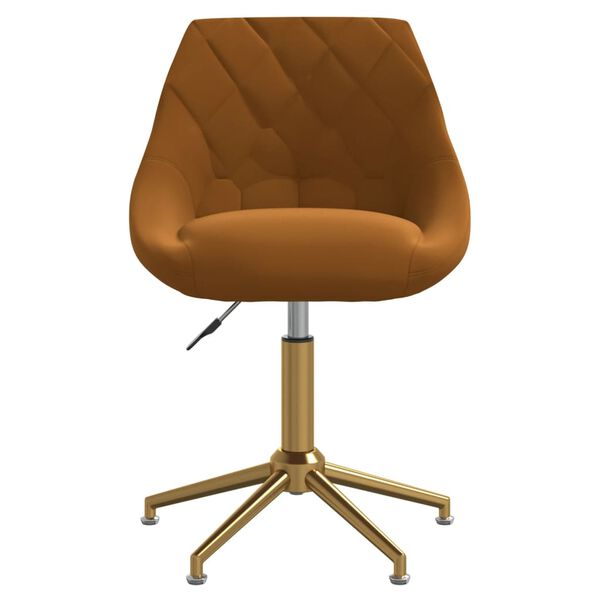 vidaXL Pasukamos valgomojo kėdės, 2vnt., rudos spalvos, aksomas