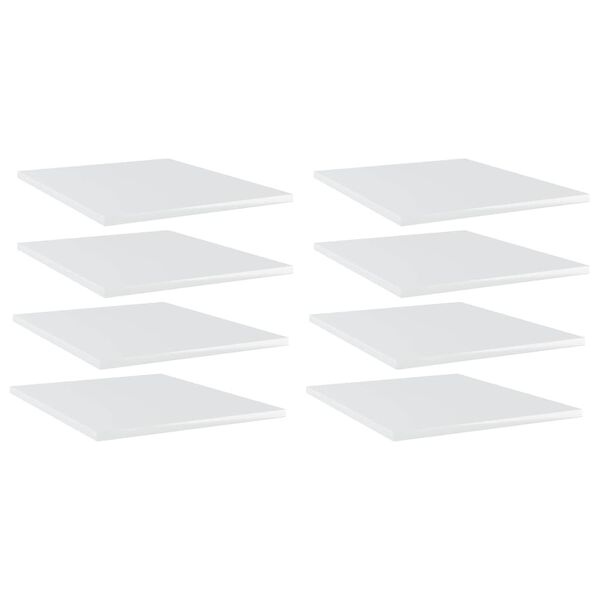 vidaXL Knygų lentynos plok&scaron;tės, 8vnt., baltos, 40x50x1,5cm, MDP