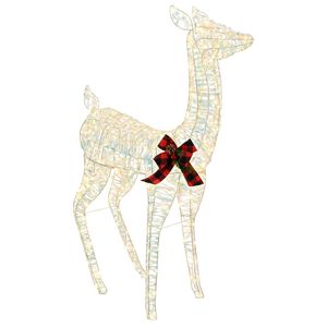 vidaXL 3D Kalėdų elnias LOVIISA 200 LED &Scaron;ilta balta 96 x 40 x 140 cm