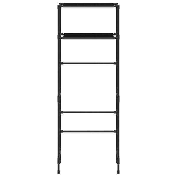 vidaXL Lentyna virš klozeto, 2 lentynos, juoda, 53,5x28x143cm, geležis