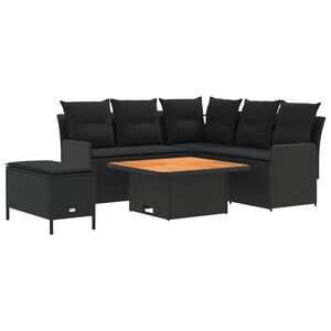 vidaXL Baldų komplektai su pagalve 5 pcs Juoda PE ratanas