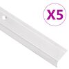 vidaXL Profiliai laiptams, 5vnt., sidabro, 100 cm, aliuminis, L formos