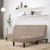 vidaXL Dvivietė sofa-lova su taburete, taupe, mikropluo&scaron;to audinys