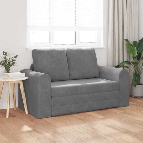 vidaXL Sofa lova 60cm Tamsiai pilka Aksomas