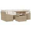 vidaXL Sodo Sofų Rinkinys su saugykla 7 pcs Smėlio Poli ratanas