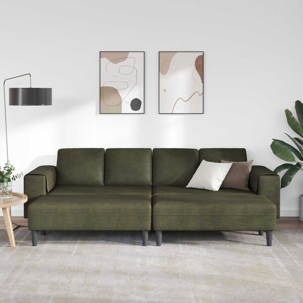 vidaXL Svetainės sofa 3 pcs Armijos Žalia