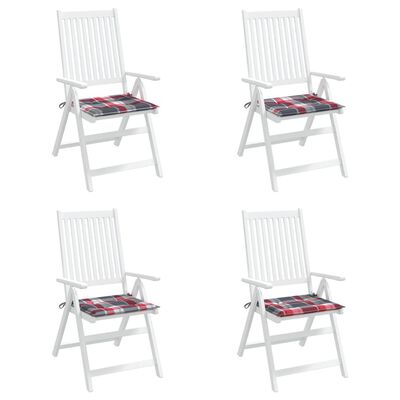 vidaXL Sodo kėdės pagalvėlės, 4vnt., 50x50x3cm, audinys, languotos