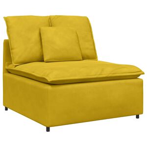vidaXL Modulinė sofa su pagalvėlėmis, geltona, 100 cm