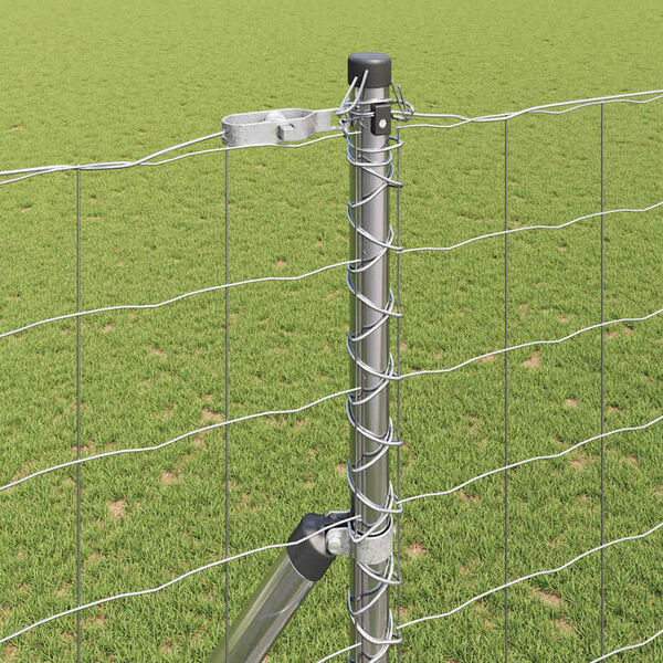 vidaXL Tvora su stulpais Sidabro 1,5 x 10 m Plienas ir PVC