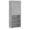 vidaXL Komoda, betono pilkos spalvos, 69,5x34x180cm, apdirbta mediena
