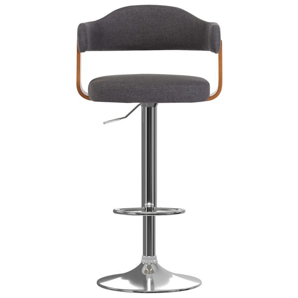 vidaXL Baro taburetės, 2vnt., tamsiai pilkos, i&scaron;lenkta mediena/audinys